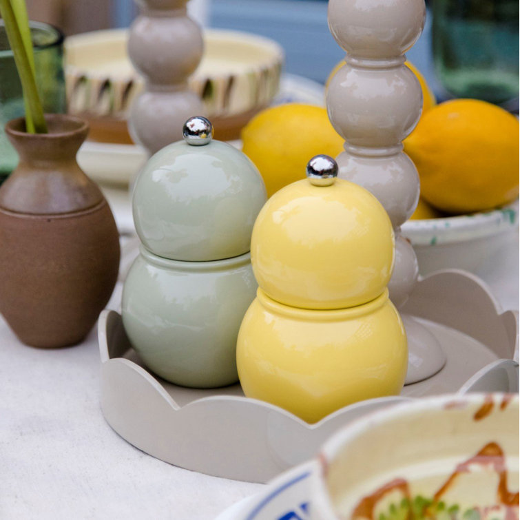 Eau de Nil Lacquered Wood Salt & Pepper Mill