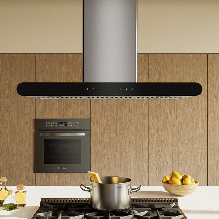Empava 36" Stainless Steel Island Mount Range Hood with LED Lights