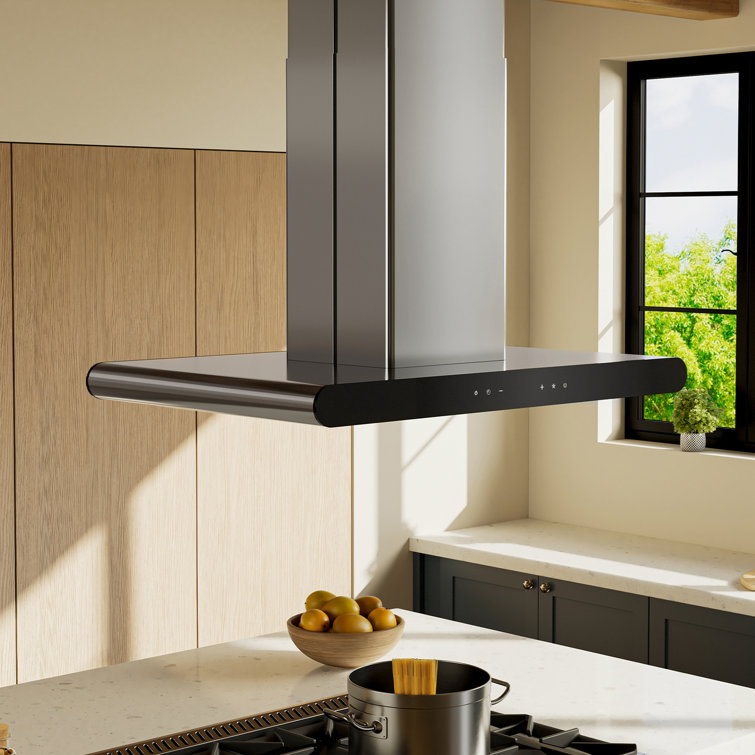 Empava 36" Stainless Steel Island Mount Range Hood with LED Lights