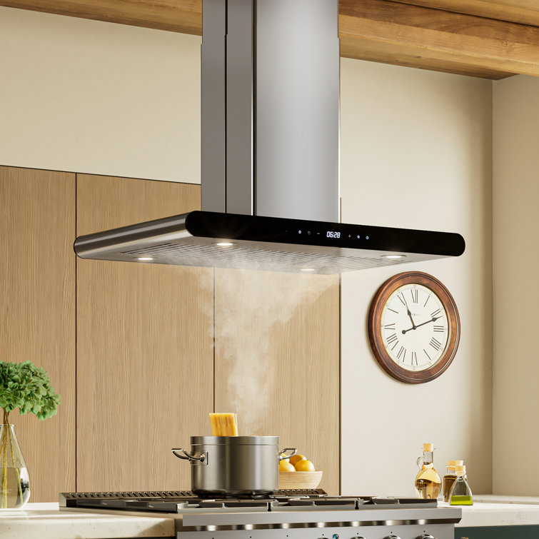 Empava 36" Stainless Steel Island Mount Range Hood with LED Lights