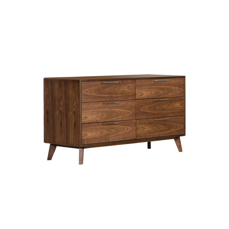 Walnut Veneer Mid-Century Modern Double Dresser