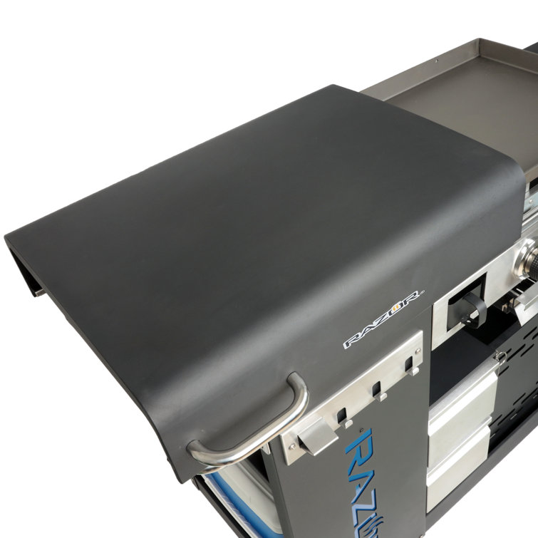 Black Stainless Steel 3-Burner Propane Gas Grill with Fixed Shelves