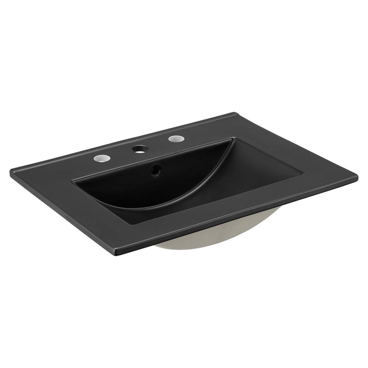 Quantum 24" Black and Gold Freestanding Bathroom Vanity