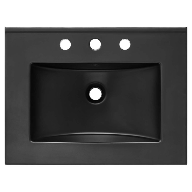 Quantum 24" Black and Gold Freestanding Bathroom Vanity
