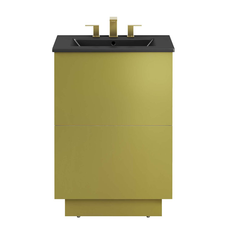 Quantum 24" Black and Gold Freestanding Bathroom Vanity