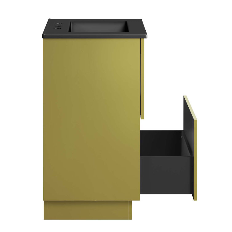 Quantum 24" Black and Gold Freestanding Bathroom Vanity