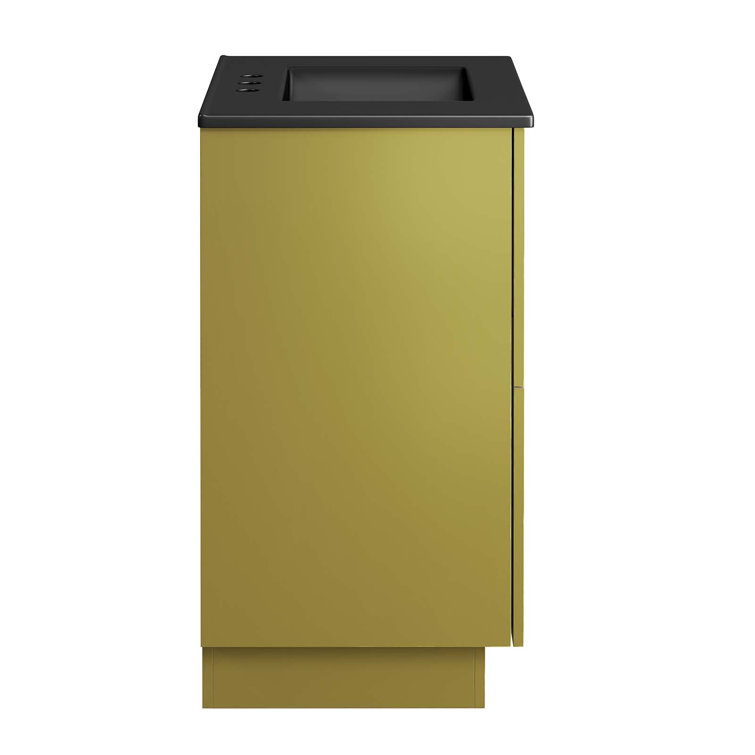 Quantum 30'' Black and Gold Freestanding Bathroom Vanity