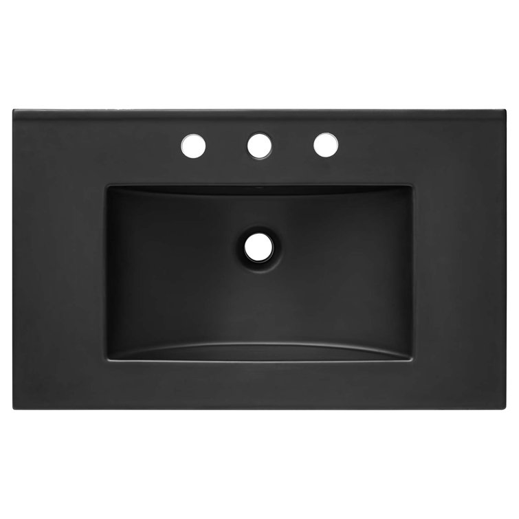 Quantum 30'' Black and Gold Freestanding Bathroom Vanity