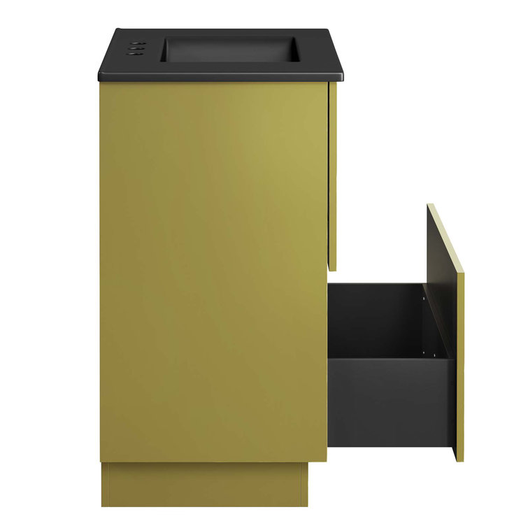 Quantum 30'' Black and Gold Freestanding Bathroom Vanity