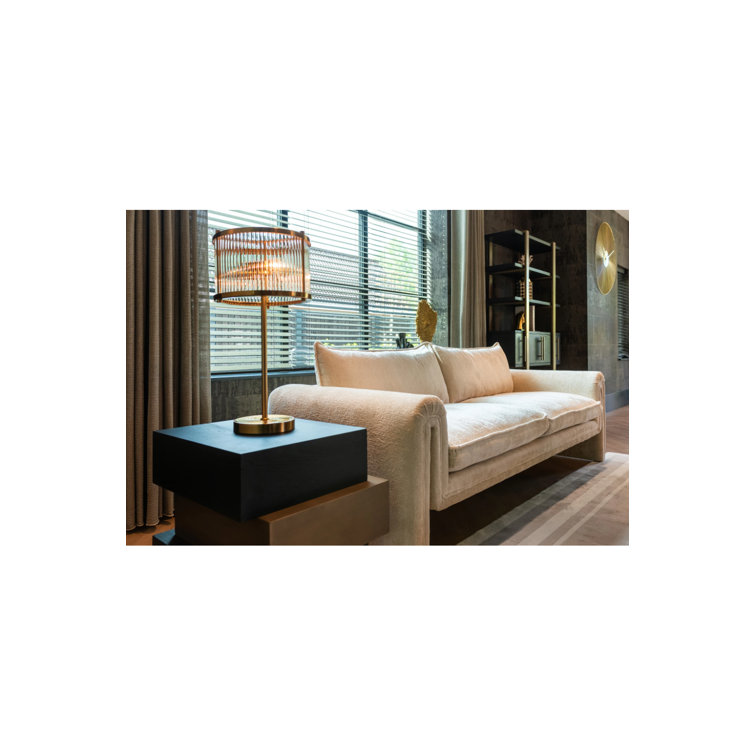 Sandro 91'' White Chenille Upholstered Sofa