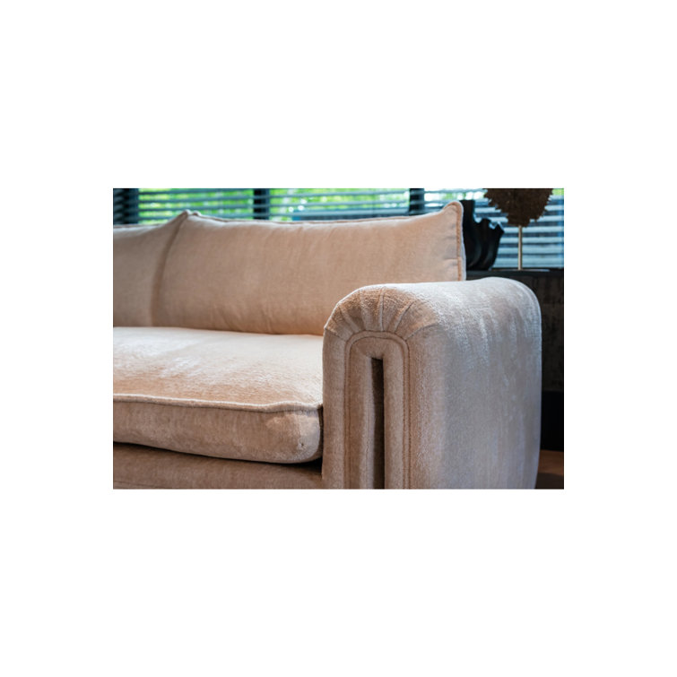 Sandro 91'' White Chenille Upholstered Sofa