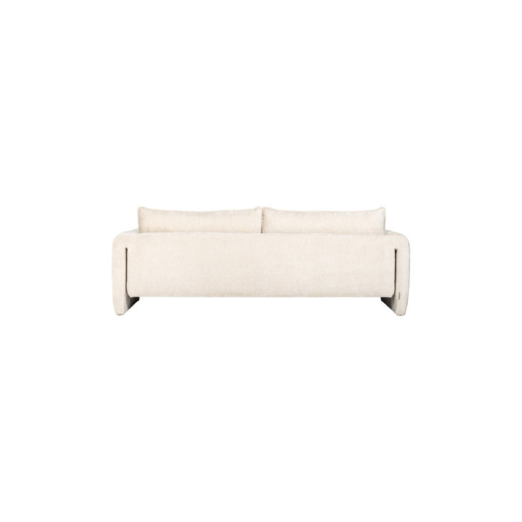 Sandro 91'' White Chenille Upholstered Sofa