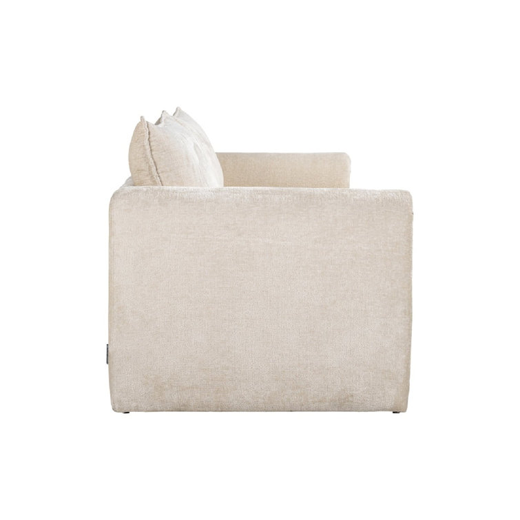 Sandro 91'' White Chenille Upholstered Sofa