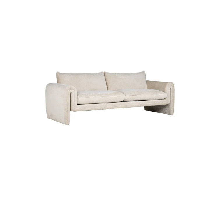 Sandro 91'' White Chenille Upholstered Sofa