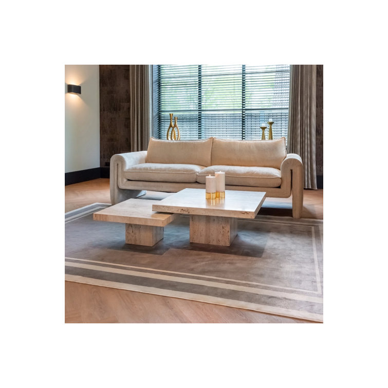 Sandro 91'' White Chenille Upholstered Sofa