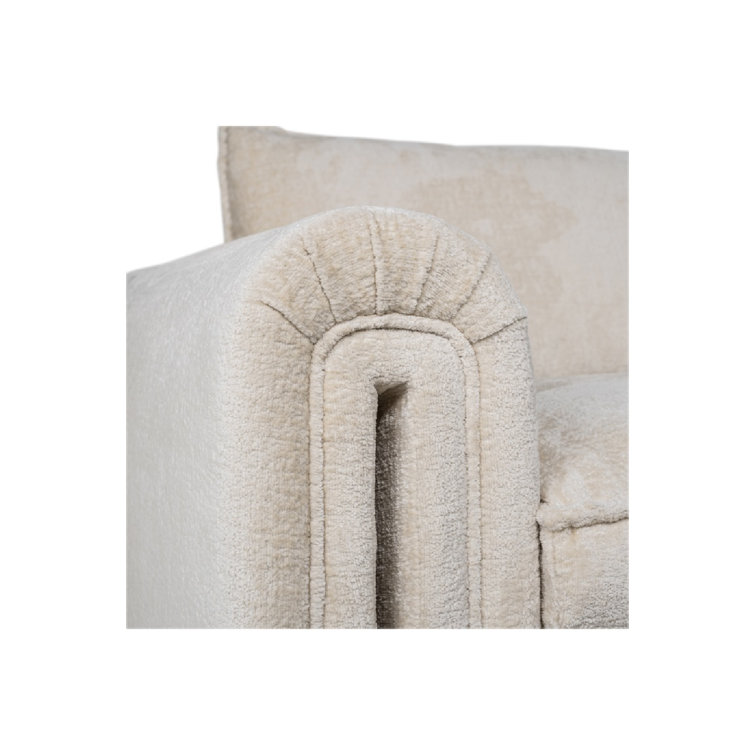 Sandro 91'' White Chenille Upholstered Sofa