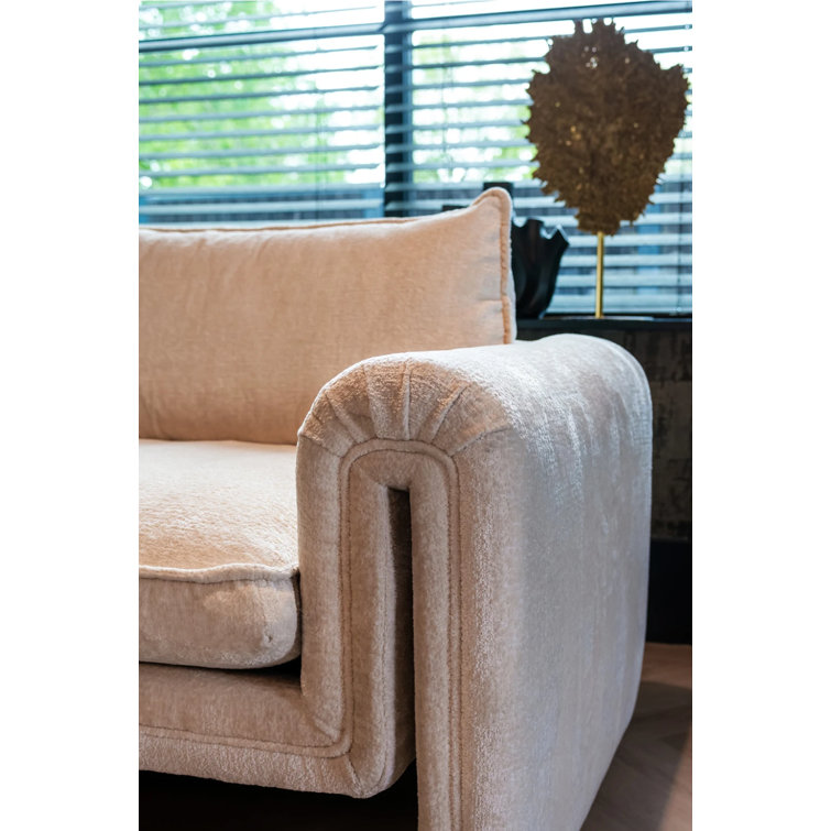 Sandro 91'' White Chenille Upholstered Sofa