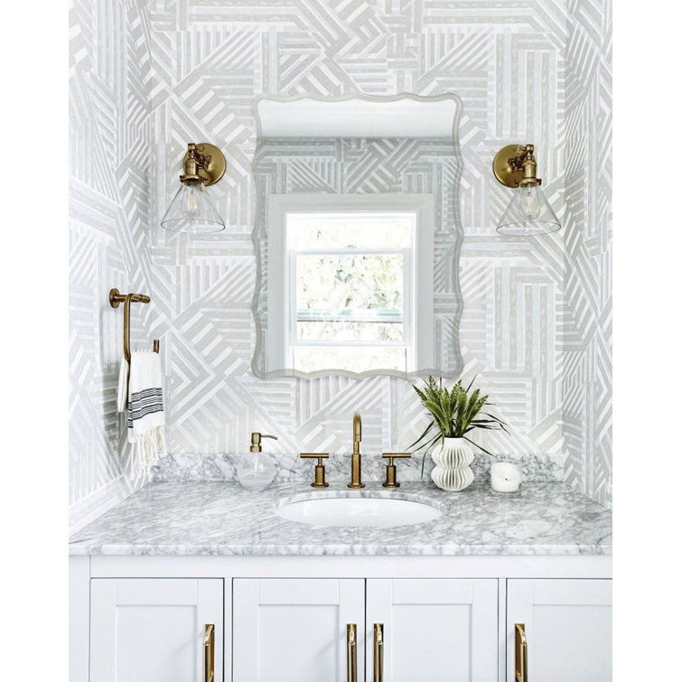 Contour Scalloped Beveled Frameless Wall Mirror 30" x 22"