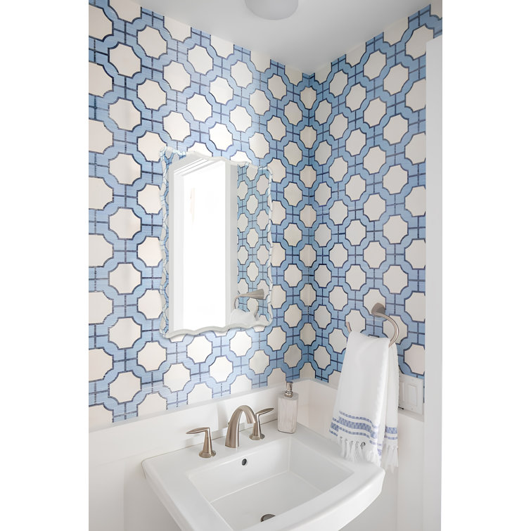 Contour Scalloped Beveled Frameless Wall Mirror 30" x 22"