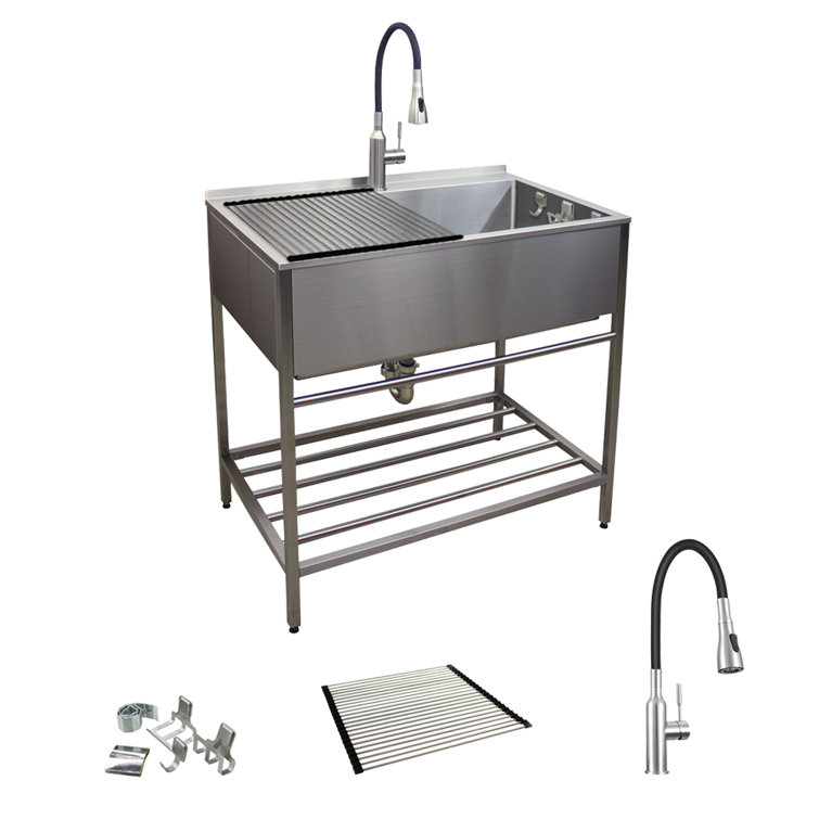 36'' Stainless Steel Freestanding Farmhouse Laundry Sink