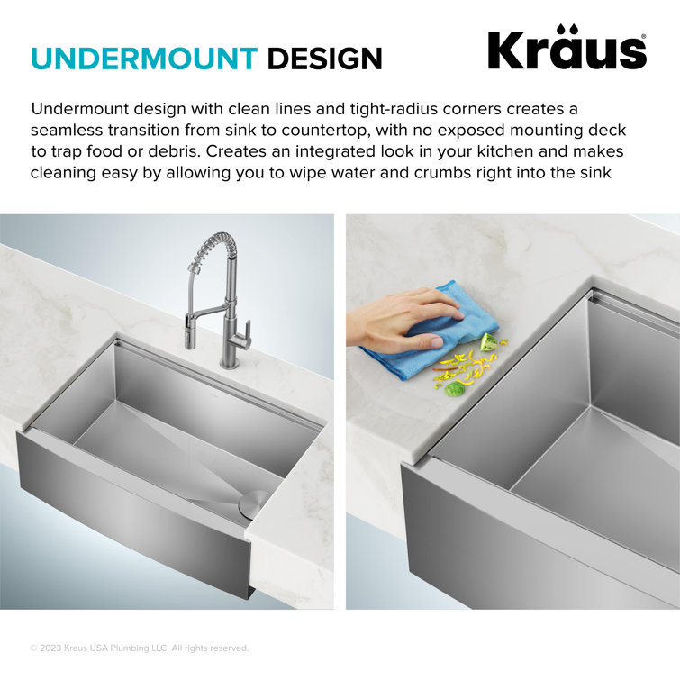 Kore 30-Inch Stainless Steel Farmhouse Workstation Sink with Accessories