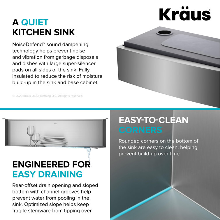 Kore 36-Inch Stainless Steel Farmhouse Workstation Sink with Accessories