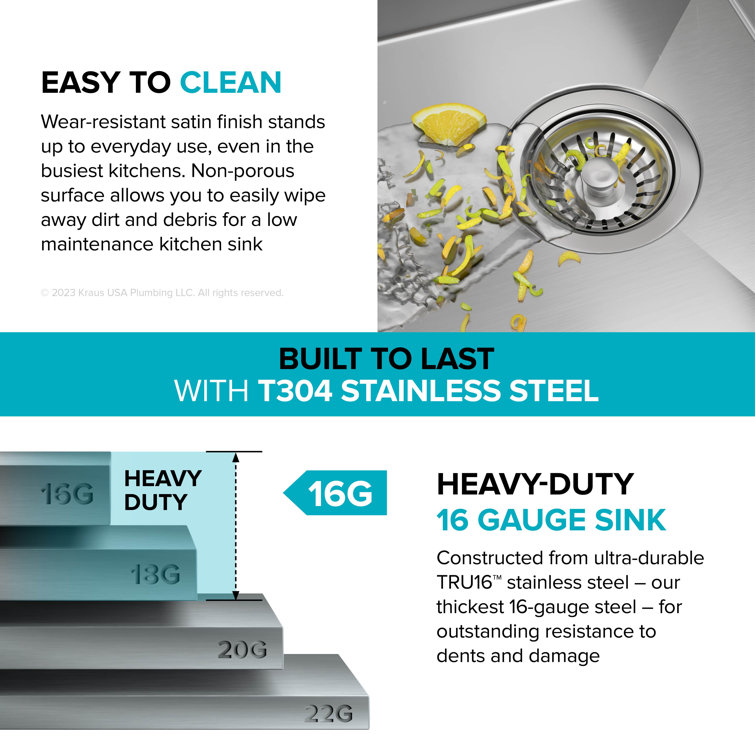 Kore 30-Inch Stainless Steel Drop-In Single Bowl Kitchen Sink