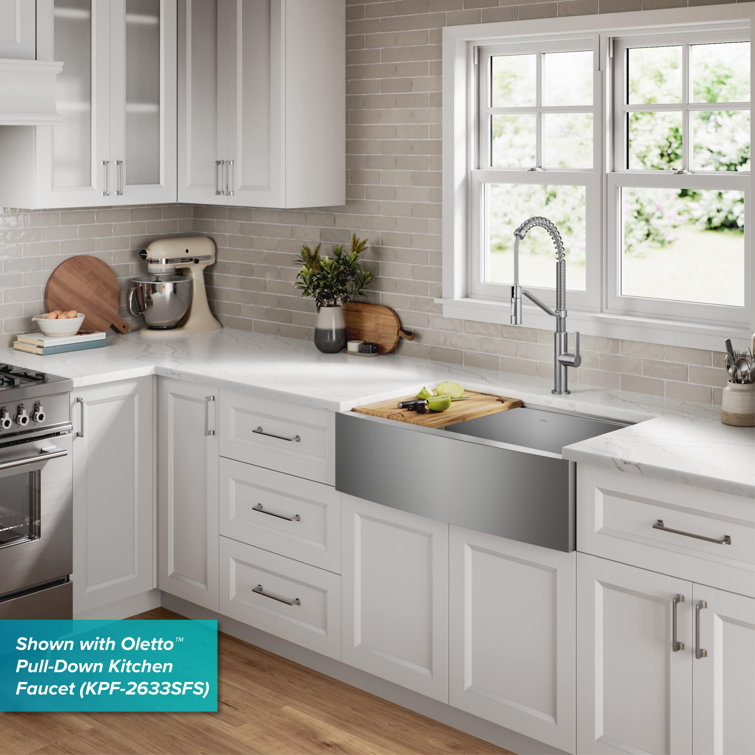 Kore 36-Inch Stainless Steel Farmhouse Workstation Sink with Accessories