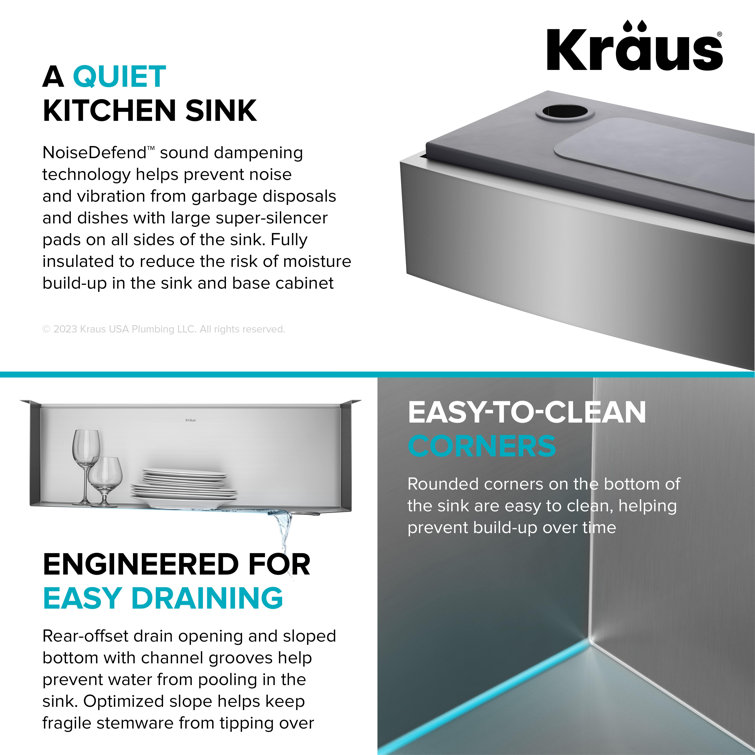 Kore 30-Inch Stainless Steel Farmhouse Workstation Sink with Accessories