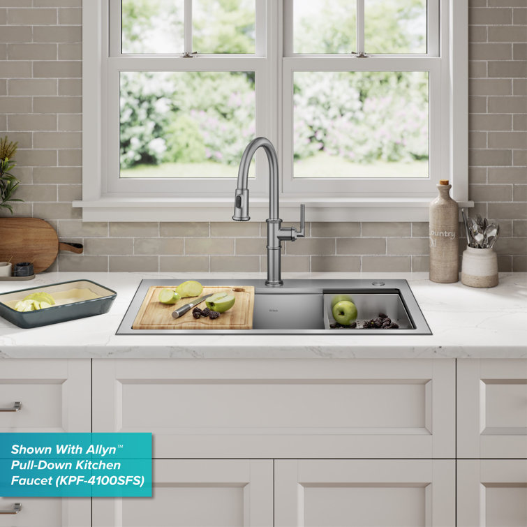 Kore 30-Inch Stainless Steel Drop-In Single Bowl Kitchen Sink