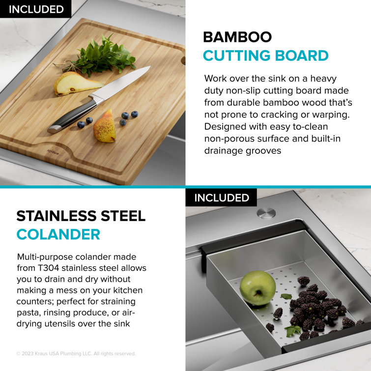 Kore 32-Inch Stainless Steel Drop-In Farmhouse Kitchen Sink