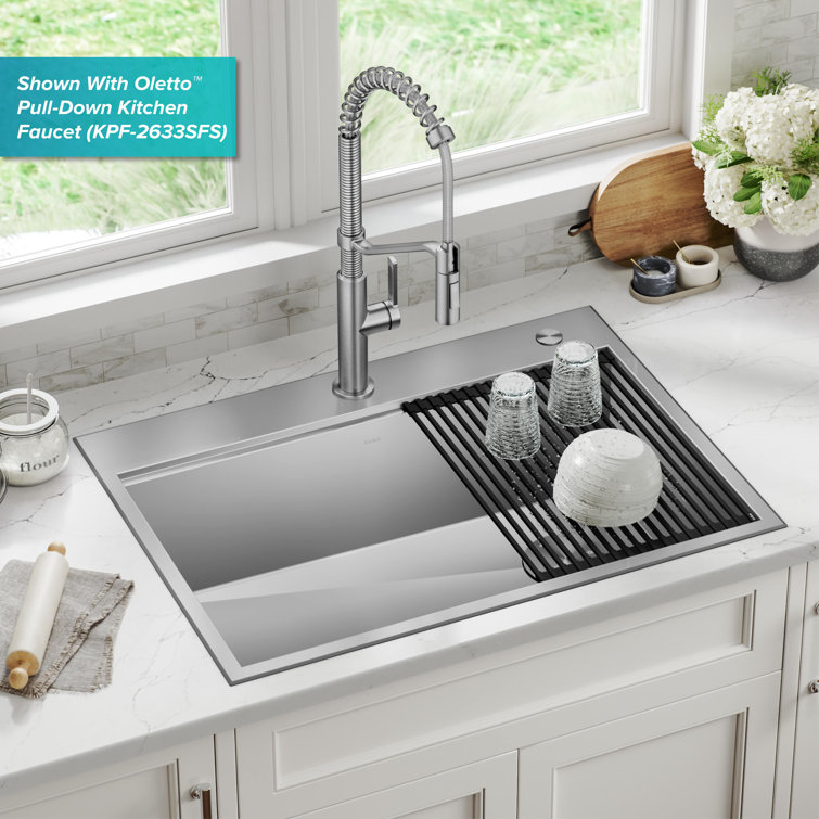 Kore 30-Inch Stainless Steel Drop-In Single Bowl Kitchen Sink