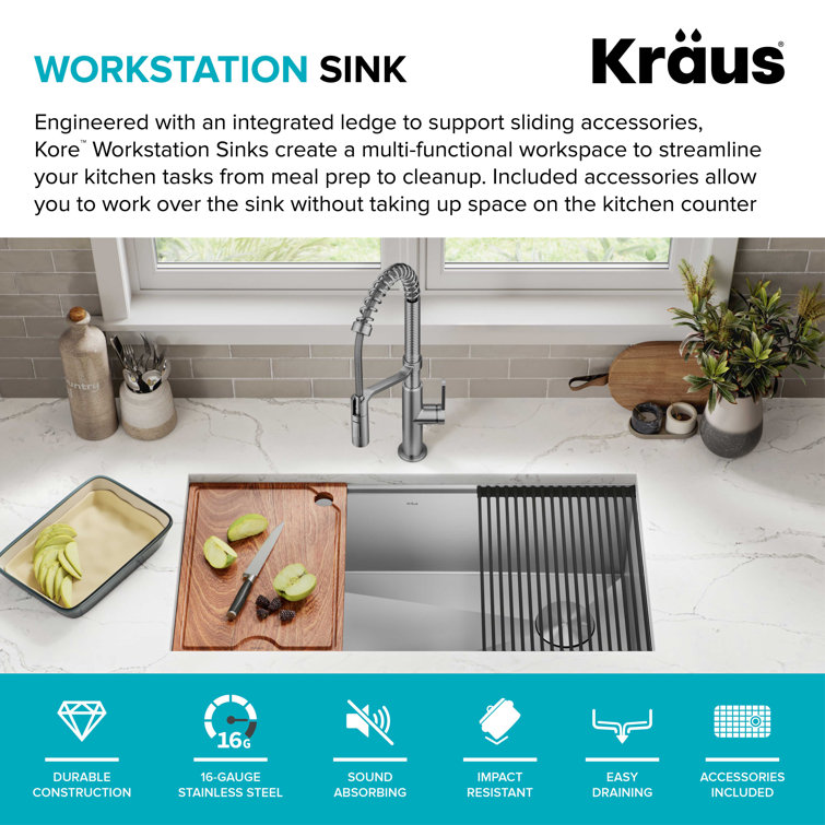 Kore 36" Stainless Steel Drop-in Farmhouse Kitchen Sink