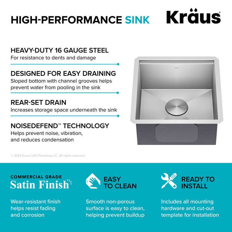 Kore 19-Inch Stainless Steel Drop-In Farmhouse Kitchen Sink
