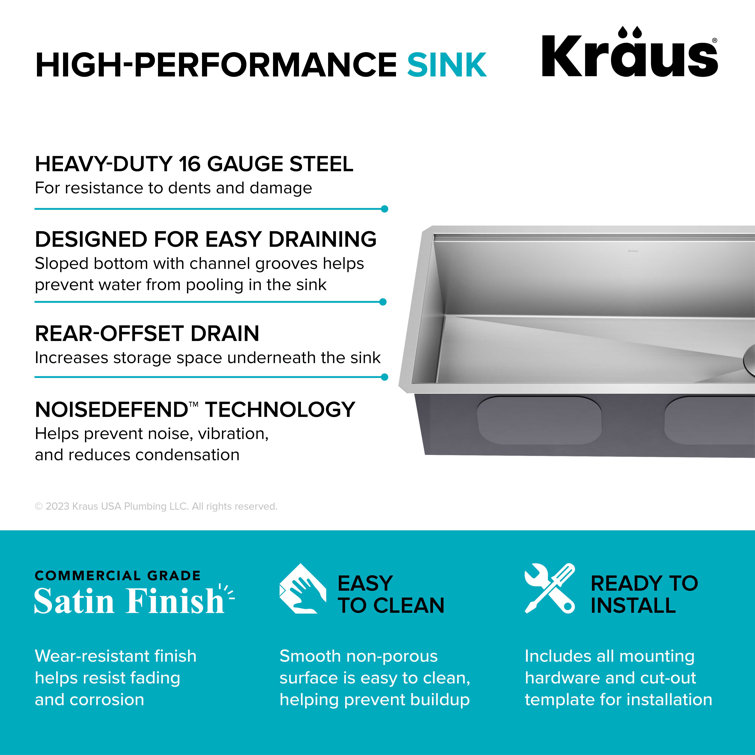 Kore 36" Stainless Steel Drop-in Farmhouse Kitchen Sink