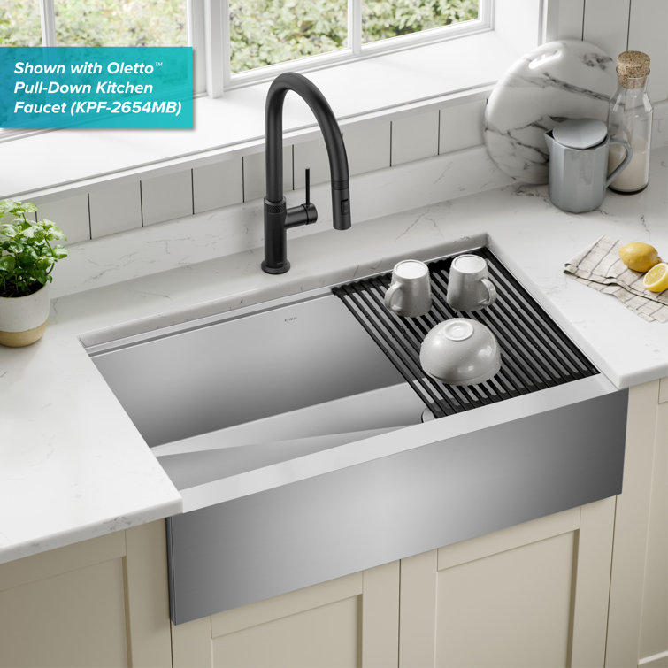 Kore 33" Stainless Steel Modern Farmhouse Single Bowl Sink