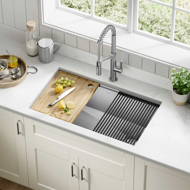 Kore 32-Inch Stainless Steel Undermount Workstation Kitchen Sink with Accessories