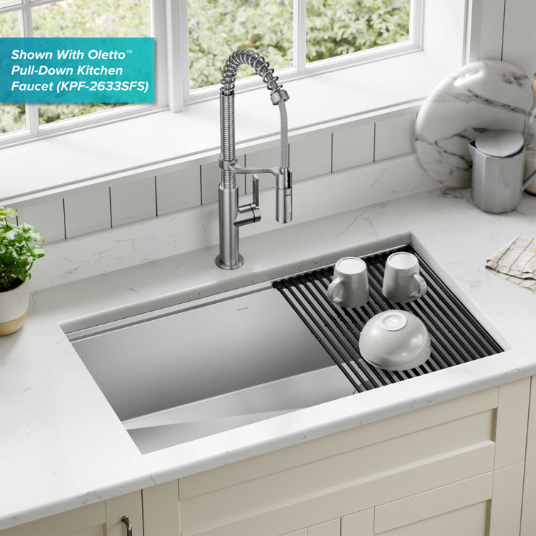 Kore 32-Inch Stainless Steel Undermount Workstation Kitchen Sink with Accessories