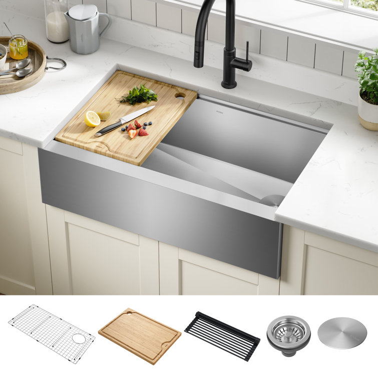 Kore 33" Stainless Steel Modern Farmhouse Single Bowl Sink