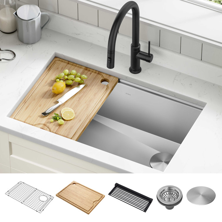 Kore 30-Inch Stainless Steel Undermount Single Bowl Kitchen Sink