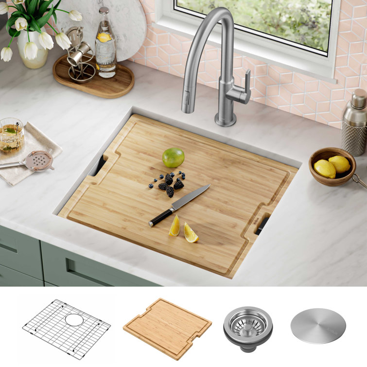 Kore 21-Inch Stainless Steel Single Bowl Drop-In Farmhouse Sink