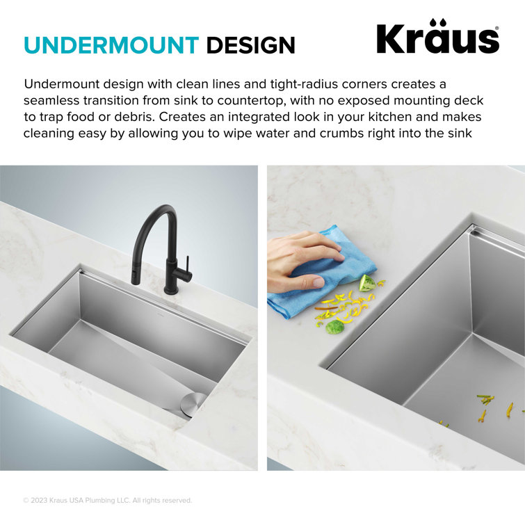 Kore 32-Inch Stainless Steel Undermount Workstation Kitchen Sink with Accessories