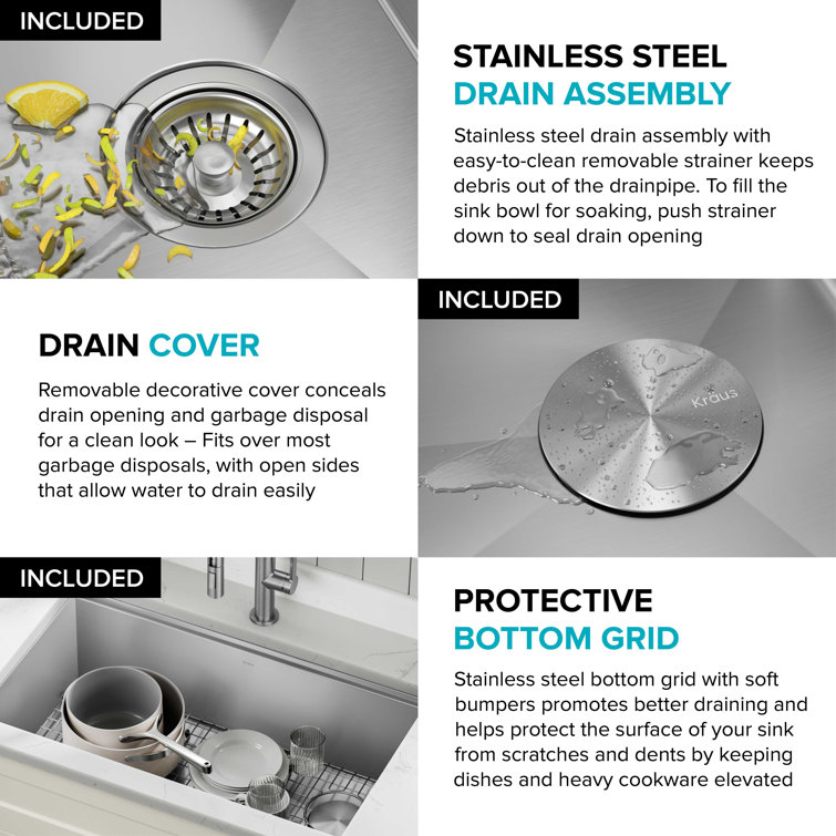 Kore 36" Stainless Steel Drop-in Farmhouse Kitchen Sink