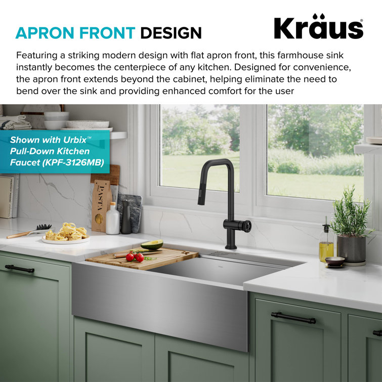 36-Inch Stainless Steel Farmhouse Single Bowl Kitchen Sink with Accessories