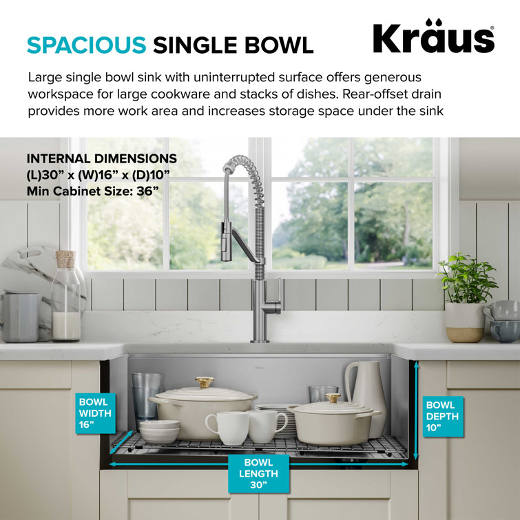 Kore 32-Inch Stainless Steel Undermount Workstation Kitchen Sink with Accessories