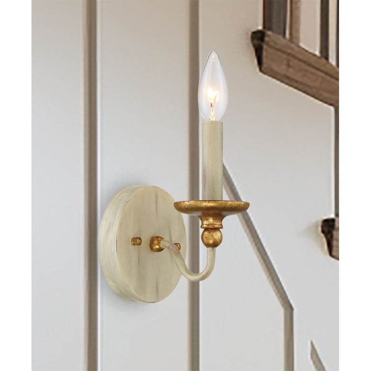 Black and Gold Dimmable Steel Wall Sconce