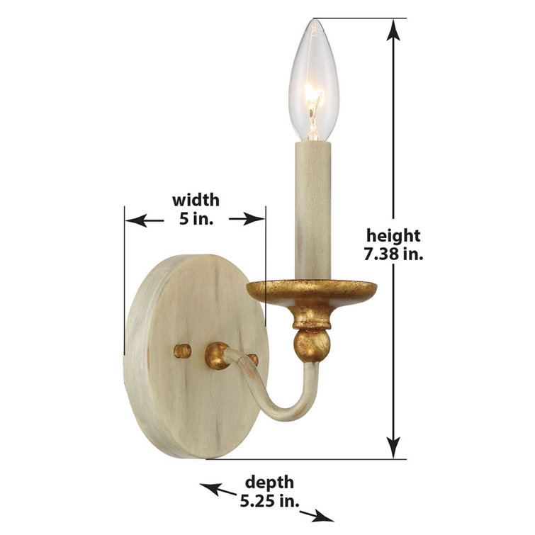 Black and Gold Dimmable Steel Wall Sconce