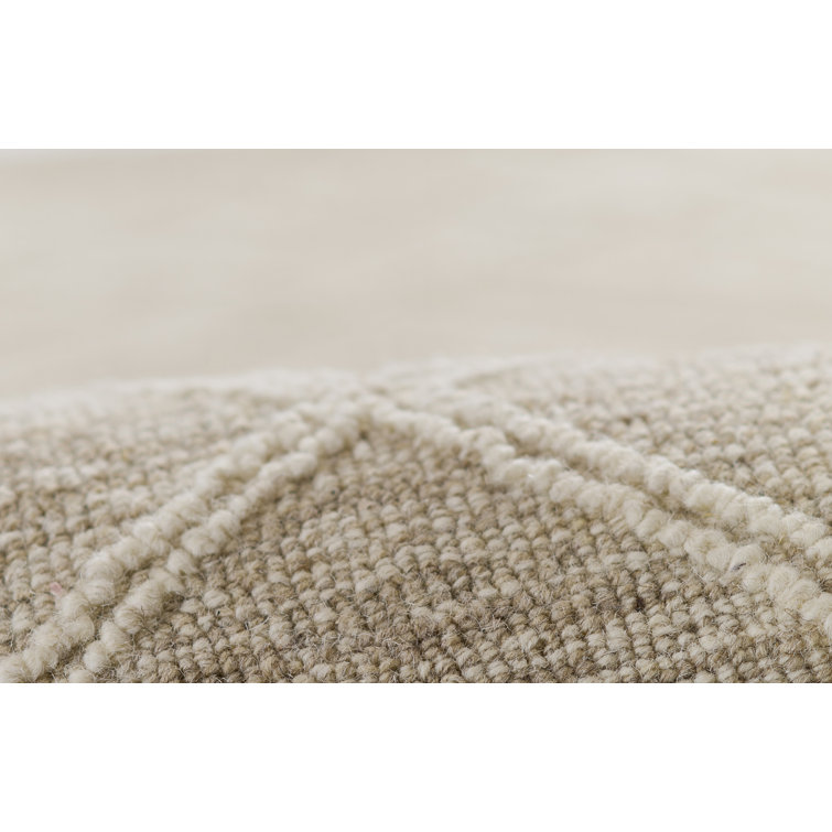 Wendell Beige Abstract Wool Rectangular Rug 2' x 4'