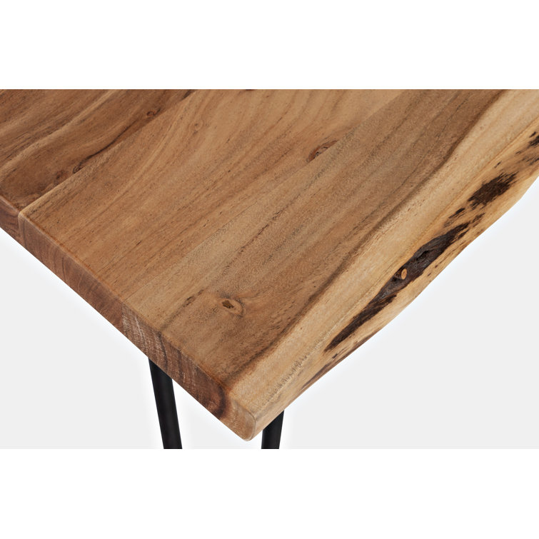 Nature's Edge 7-Piece Natural Wood Dining Set with Dark Brown Upholstered Chairs