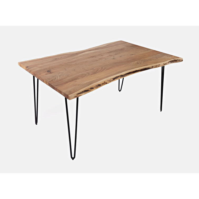 Nature's Edge 7-Piece Natural Wood Dining Set with Dark Brown Upholstered Chairs